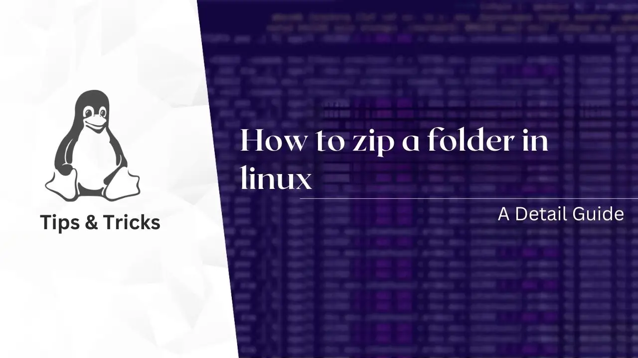 How to zip a folder in linux